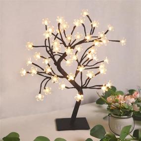 img 4 attached to 🌸 Bonsai Tree Light Artificial Tree LED Flower Cherry Blossom Light: Adjustable Branches Battery Operated for Room Decoration and Gift (Warm White)