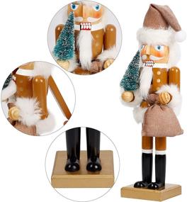img 2 attached to 🎅 Joliyoou Christmas Nutcracker Figures: 14 Inch Santa Holding Gifts & Christmas Tree - Festive Tabletop Decorations for the Holiday Season
