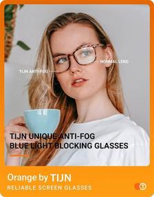 img 3 attached to 👓 Protective TIJN Anti-Fog Blue Light Blocking Glasses: Combat Eyestrain with UV Protection for Women and Men