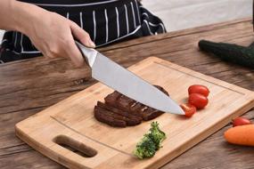 img 2 attached to 🔪 BEAFUORCT Block Knife Sets: Premium Stainless Steel with Sharpening - 15-Piece Acrylic Stand, Steak Knives, Professional Chef Knife, and Scissors Set for Kitchen