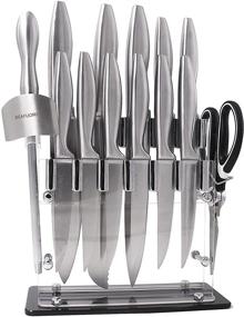 img 4 attached to 🔪 BEAFUORCT Block Knife Sets: Premium Stainless Steel with Sharpening - 15-Piece Acrylic Stand, Steak Knives, Professional Chef Knife, and Scissors Set for Kitchen