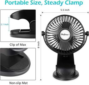 img 3 attached to 🌬️ SkyGenius Rechargeable USB Powered Stroller Fan, Portable Clip-on Mini Desk Fan