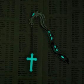 img 1 attached to Innovative Gzrlyf Cross Bookmark: Illuminate Your Reading Journey with a Glow in The Dark Luminous Book Marker - Perfect Christian Gift for Book Lovers