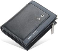 👛 leather wallet with window slots in black s2 logo