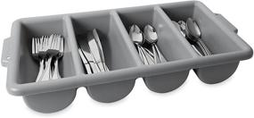 img 2 attached to 🍴 Rubbermaid Commercial Products 4-Compartment Cutlery Bin, Gray - Ideal Supplies for Restaurant Kitchen Use