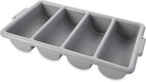 img 3 attached to 🍴 Rubbermaid Commercial Products 4-Compartment Cutlery Bin, Gray - Ideal Supplies for Restaurant Kitchen Use