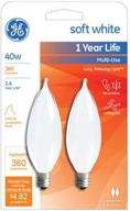 💡 ge lighting 66106 bent tip light bulb, 40w, frosted, 2-pack, white - enhanced seo logo