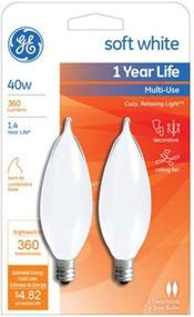 img 1 attached to 💡 GE Lighting 66106 Bent Tip Light Bulb, 40W, Frosted, 2-Pack, White - Enhanced SEO