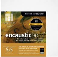 🎨 ampersand encausticbord hardboard panel for encaustics & mixed media – 1/8 inch depth (pack of 5) - ideal for artist trading cards (atcs) - enatc logo