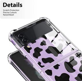 img 3 attached to LSL Case For Samsung Galaxy Z Flip 3 5G Case Cow Print Clear Cute Design Pattern Reinforced Corners Shockproof Full Body Protection Wireless Charging Slim Phone Cover For Galaxy Z Flip 3 5G