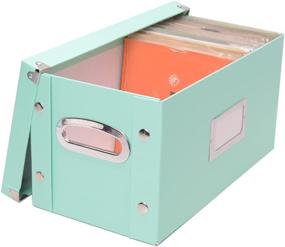 img 2 attached to 🎵 Snap-N-Store Хранение виниловых пластинок - Удобная коробка для пластинок 7 дюймов с крышкой - Компактная и стильная, мятная