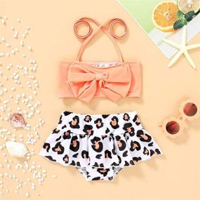 img 3 attached to JEELLIGULAR Toddler Swimwear Bowknot Swimsuit