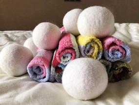 img 3 attached to 🐑 Wool Dryer Balls - Chemical-Free Natural Fabric Softener for Laundry - Anti-Static Felted Wool Clothes Dryer Balls - Eco-Friendly & Reusable - Reduces Drying Time - 6 Pack