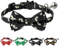 🐱 joypaws breakaway cat collar with bow tie and bell, stylish daisy floral patterns, adjustable safety collars for cats or small dogs (7''-11'') логотип