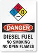danger diesel smoking smartsign laminated logo