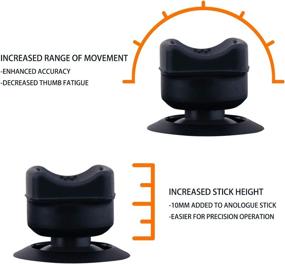 img 2 attached to 🕹️ High-Rise Black Thumbstick Grips for PlayStation 4 (PS4)/Dualshock 4 Controller - YoRHa Thumb FIT Joystick Cap Cover (2 Units)