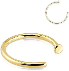 img 4 attached to Premium 14K Gold Nose Ring: Safe, Non-Irritating Jewelry for Women and Men by Forbidden Body