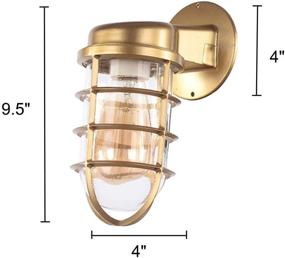 img 2 attached to 💡 RUNNUP Vintage 9.5inch Industrial Wall Sconce Lighting with Glass Shade Iron Edison Lights Brass Finish