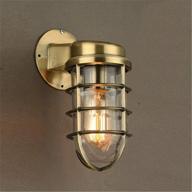 💡 runnup vintage 9.5inch industrial wall sconce lighting with glass shade iron edison lights brass finish логотип