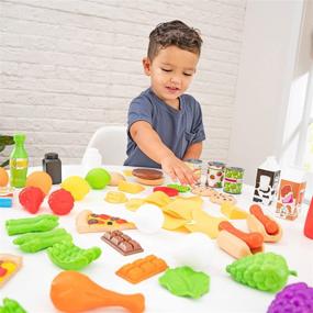 img 1 attached to KidKraft 115-Piece Plastic Grocery Pretend Set