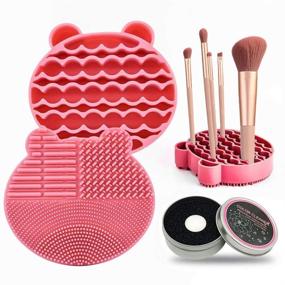 img 4 attached to Silicon Cleaning Portable Cosmetic Scrubber Tools & Accessories for Makeup Brushes & Tools