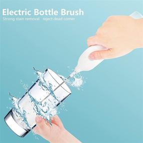 img 2 attached to 🧼 Electric Bottle Cleaner Set - Unbreakable Straw Cleaner Brush for Efficient Cleaning of Bottles, Nipples, Straws, Pipes, Cups, and Thermos Cups