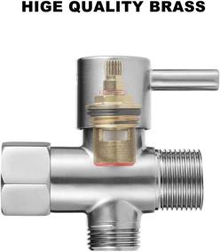 img 2 attached to 🚽 High-Quality Brass T-Adapter for Bidet: 7/8 1/2 T-Valve Adapter with Shut Off Valve, 3-Way Connector, Chrome Finish, 2 Rubber Mat - Perfect Hand Held Bidet Attachment for Toilet