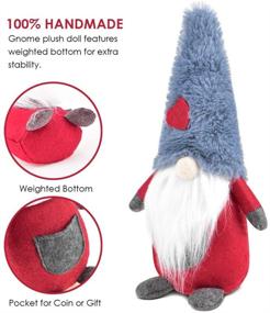 img 1 attached to 🎅 ERKOON 12 Inch Handmade Scandinavian Santa Gnome - Christmas Swedish Tomte Nisse - Nordic Plush Elf Dwarf - Home Table Ornaments Decoration