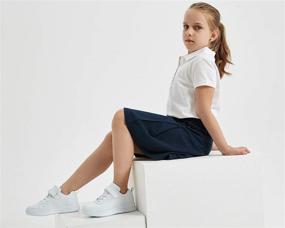 img 3 attached to Brooman Kids White School Sneakers: Stylish Black Uniform Shoes