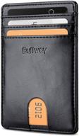 stylish minimalist leather wallet for women & men: small, sleek card cases & money organizers in wallets, accessories logo