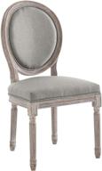 🪑 modway emanate french vintage light gray dining side chair: upholstered fabric & timeless design logo