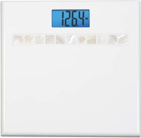 img 4 attached to InstaTrack High-Gloss Sleek White Digital Bathroom Scale: Accurate Measurement of up to 440 Pounds with Extra Large Blue Backlight Display