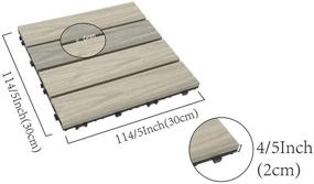 img 3 attached to 🪵 Famobay Wood Plastic Composite Patio Deck Tiles: DIY Interlocking 12" x 12" 3D Organic White Tiles, Durable, Maintenance, Waterproof, Indoor Outdoor Flooring