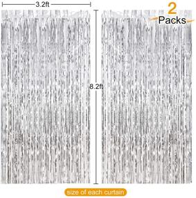 img 3 attached to 🎉 Add Sparkle to Your Party: CHRORINE 2pcs 3ft x 8.3ft Silver Tinsel Foil Fringe Curtains for Stunning Birthday, Graduation, Wedding, and Holiday Gold Party Decorations!