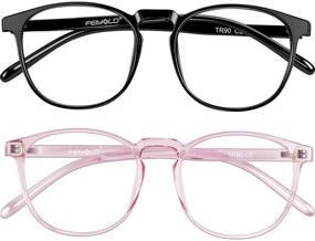 img 4 attached to 👓 FEIYOLD Blue Light Blocking Glasses - Reduce Eyestrain & Improve Sleep Quality with Stylish Computer Eyewear (2-Pack) for Women and Men