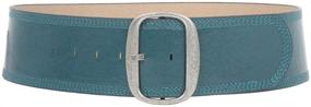 img 2 attached to 👗 3-Inch Wide Women's Oval Contour Belt with Tone-on-Tone Stitching and Edged Detailing