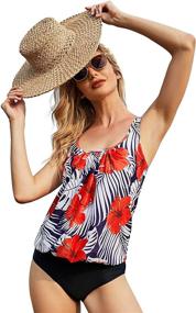 img 1 attached to 👙 ZHENWEI Women's Gradient Striped Printed Swimsuit – Clothing, Swimsuits & Cover Ups