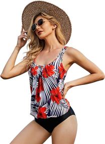 img 2 attached to 👙 ZHENWEI Women's Gradient Striped Printed Swimsuit – Clothing, Swimsuits & Cover Ups