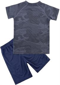 img 3 attached to 👕 KISBINI Big Boys Breathable Camouflage T-Shirt and Shorts Set for Summer