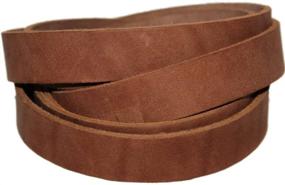 img 2 attached to 🔸 Medium Brown ¾ Inch Wide 72 Inches Long TOFL Leather Strap