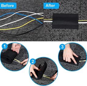 img 1 attached to 💡 Efficient Cable Management Solution for Commercial Office Carpet: Cable Grip Floor Cable Cover Cords - Protector and Organizer (Black, 20 Feet)