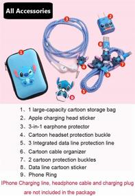 img 2 attached to 2021 Обновленный набор для защиты DIY Stitch для iPhone 7 8 Plus X iPad iPod iWatch Series - защита для кабеля данных USB, зарядное устройство, аудиокабель (Stitch)