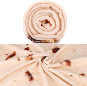 img 3 attached to JISUSU Burritos Tortilla Blanket - Giant Human Taco Blanket Realistic Soft Plush Comfort Round Food Blanket for Boys Girls Adults (60 inches Diameter) - Tortilla Warmer Blanket