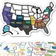 🗺️ usa states visited decal - rv state sticker travel map - 11" x 17" - non magnet road trip window stickers - trailer supplies & accessories - motorhome wall decals for exterior or interior logo
