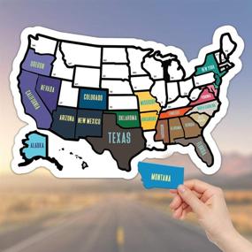 img 1 attached to 🗺️ USA States Visited Decal - RV State Sticker Travel Map - 11" x 17" - Non Magnet Road Trip Window Stickers - Trailer Supplies & Accessories - Motorhome Wall Decals for Exterior or Interior