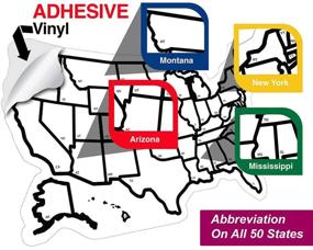img 2 attached to 🗺️ USA States Visited Decal - RV State Sticker Travel Map - 11" x 17" - Non Magnet Road Trip Window Stickers - Trailer Supplies & Accessories - Motorhome Wall Decals for Exterior or Interior