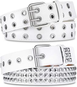 img 4 attached to 💀 Stunning Gothic Women's Accessories and Belts: Studded Double Grommet Pieces