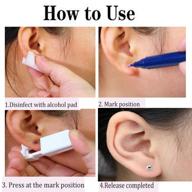 👂 2-pack self ear piercing gun kit, easy-to-use disposable ear piercing gun with alcohol pad and earrings (3mm silver peas) - no pain ear piercing gun logo
