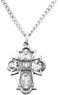 🕊️ exquisite rosemarie collections small religious four way cross pendant necklace - 18" piece for a meaningful style logo