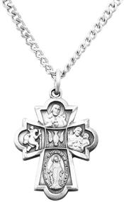 img 4 attached to 🕊️ Exquisite Rosemarie Collections Small Religious Four Way Cross Pendant Necklace - 18" piece for a meaningful style